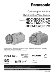 Panasonic HDCSD20 Hd Video Camera