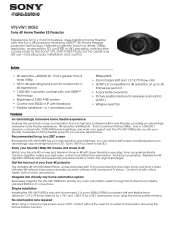 Sony VPL-VW1100ES Marketing Specifications