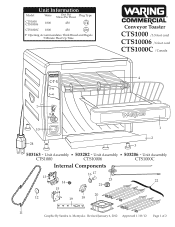 Waring CTS1000 Parts List and Exploded Diagram