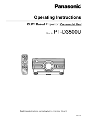 Panasonic PT-D3500E Dlp Projector - English/ French