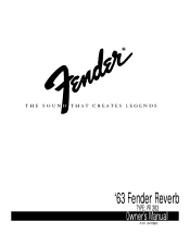 Fender 63 Fender Reverb Owners Manual