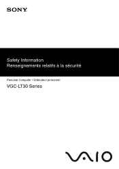 Sony VGC-LT36E Safety Information / Renseignements relatifs à la sécurité