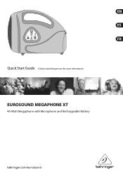 Behringer EUROSOUND MEGAPHONE XT Quick Start Guide
