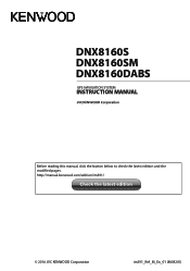 Kenwood DNX8160DABS Instruction Manual