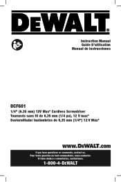 Dewalt DCF601F2 Instruction Manual
