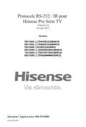 Hisense 75U1600 Hisense RS-232 and IR Protocol - French