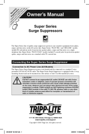 Tripp Lite TR-6 Owner's Manual for Super Series Surge 931847
