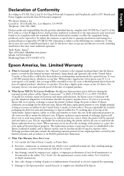 Epson ET-5180 Warranty Statement for U.S. and Canada