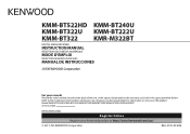 Kenwood KMM-BT222U Instruction manual