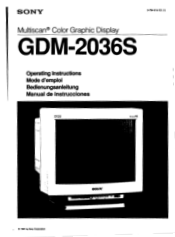 Sony GDM-2036S Operating Instructions