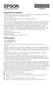 Epson SF-510 Declaration of Conformity