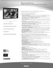 NEC PX-42XR4A 42XR4/50XR5/61XR4 spec sheet
