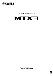 Yamaha MTX3 MTX3 Owners Manual