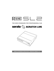 Rane SL2 SL2 Owner's Manual for Scratch Live 2.5.0