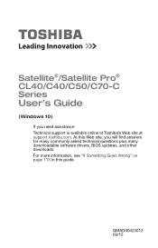 Toshiba Satellite C50-CBT2N02 Satellite/Satellite Pro CL40/C40/C50/C70-C Series Windows 8.1 Users Guide