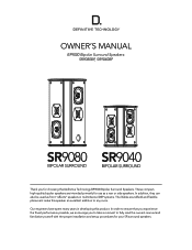 Definitive Technology SR9080 SR9000 Series Manual