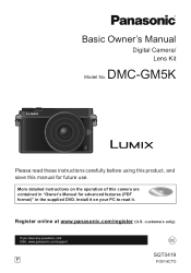 Panasonic DMC-GM5 Basic Owners Manual US