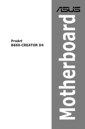 Asus ProArt B660-CREATOR D4 Users Manual English