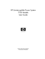 HP T750J HP Uninterruptible Power System T700 Models User Guide