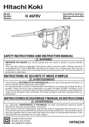 Hitachi H45FRV Instruction Manual