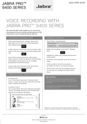 Jabra PRO 9460 Quick Start Guide - Voice recording