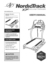 NordicTrack X7i Interactive Incln Tr Treadmill English Manual