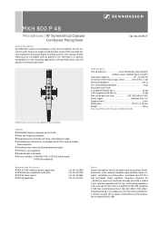 Sennheiser MKH 800 P48 Product Sheet