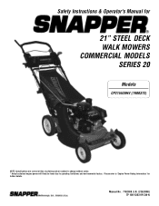 Snapper CRP21850 Operater's Manual