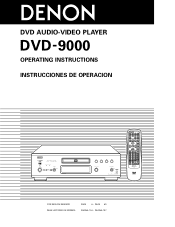 Denon DVD-9000 Owners Manual