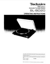Panasonic SL-BD20 Operating Instructions