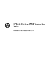 HP Z440 Maintenance and Service Guide