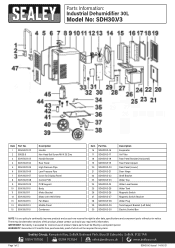 Sealey SDH30 Parts Diagram