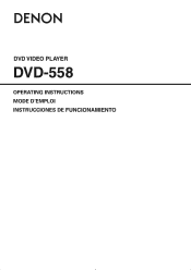 Denon DVD558 Owners Manual - English
