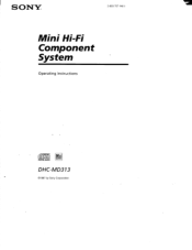 Sony DHC-MD313 Primary User Manual