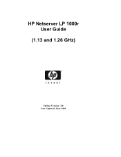 HP D7171A HP Netserver LP 1000r (1.13, 1.26 & 1.40 GHz) User Guide