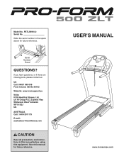 ProForm 500 Zlt Cwl Treadmill Uk Manual
