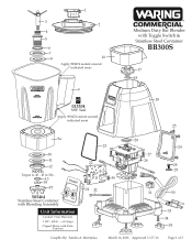 Waring BB300S Parts List and Exploded Diagram