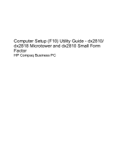 Compaq dx2810 Computer Setup (F10) Utility Guide