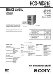 Sony HCD-MD515 Service Manual