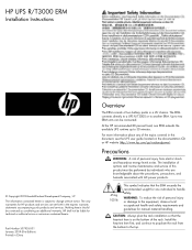 HP T2200 HP UPS R/T3000 ERM Installation Instructions