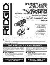Ridgid R861150N Operation Manual