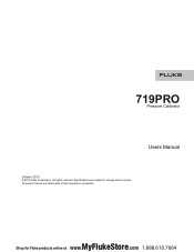 Fluke 719PRO-300G Product Manual