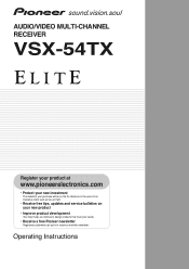 Pioneer VSX-54TX Owner's Manual
