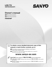 Sanyo FW50D48F Owners Manual
