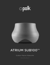 Polk Audio Atrium Sub100 User Guide 1