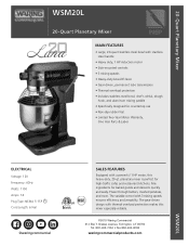 Waring WSM20L Specifications Sheet