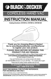 Black & Decker CWV9610 Type 1 Manual - CHV9610