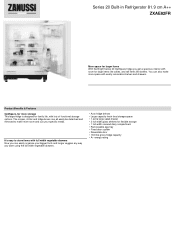 Zanussi ZXAE82FR Specification Sheet