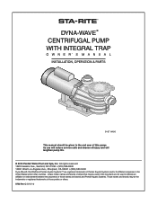Pentair Dyna-Wave Water Feature Pump DynaWave Centrifugal Pump with Integral Trap English Spanish