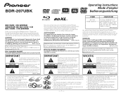 Pioneer BDR-2207 Installation Manual